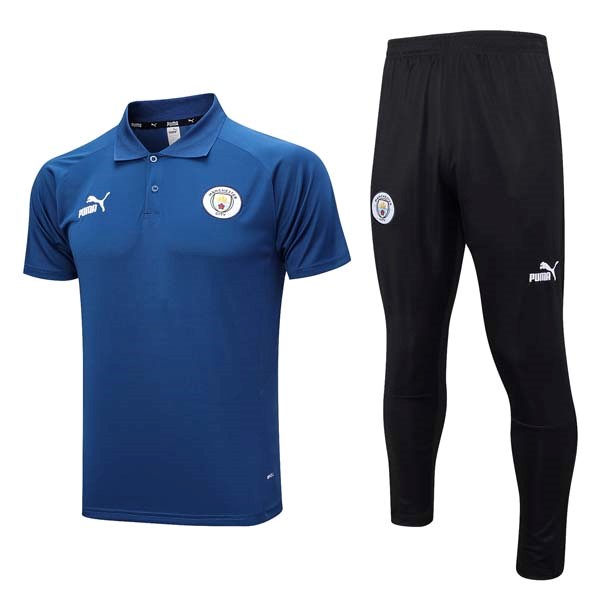 Polo Manchester City Conjunto Completo 2023 2024 Azul Negro